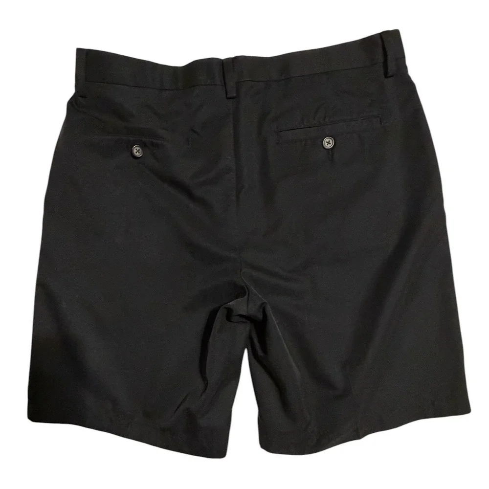 Eddie Bauer Mens 34 Black Cocona Performance Chino Shorts Flat Front Outdoor